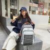 Schoolbag Japanese Contrast Color Backpack Casual Korean Large Capacity Mountaineering Bag Short Trip Bag Lightweight Computer Bag School Bag Female