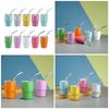 6/10pcs Stainless Steel Vacuum Tumbler Travel Mug With Straw Reusable 3oz Car Cup Small Water Bottle Ice Coffee Cup