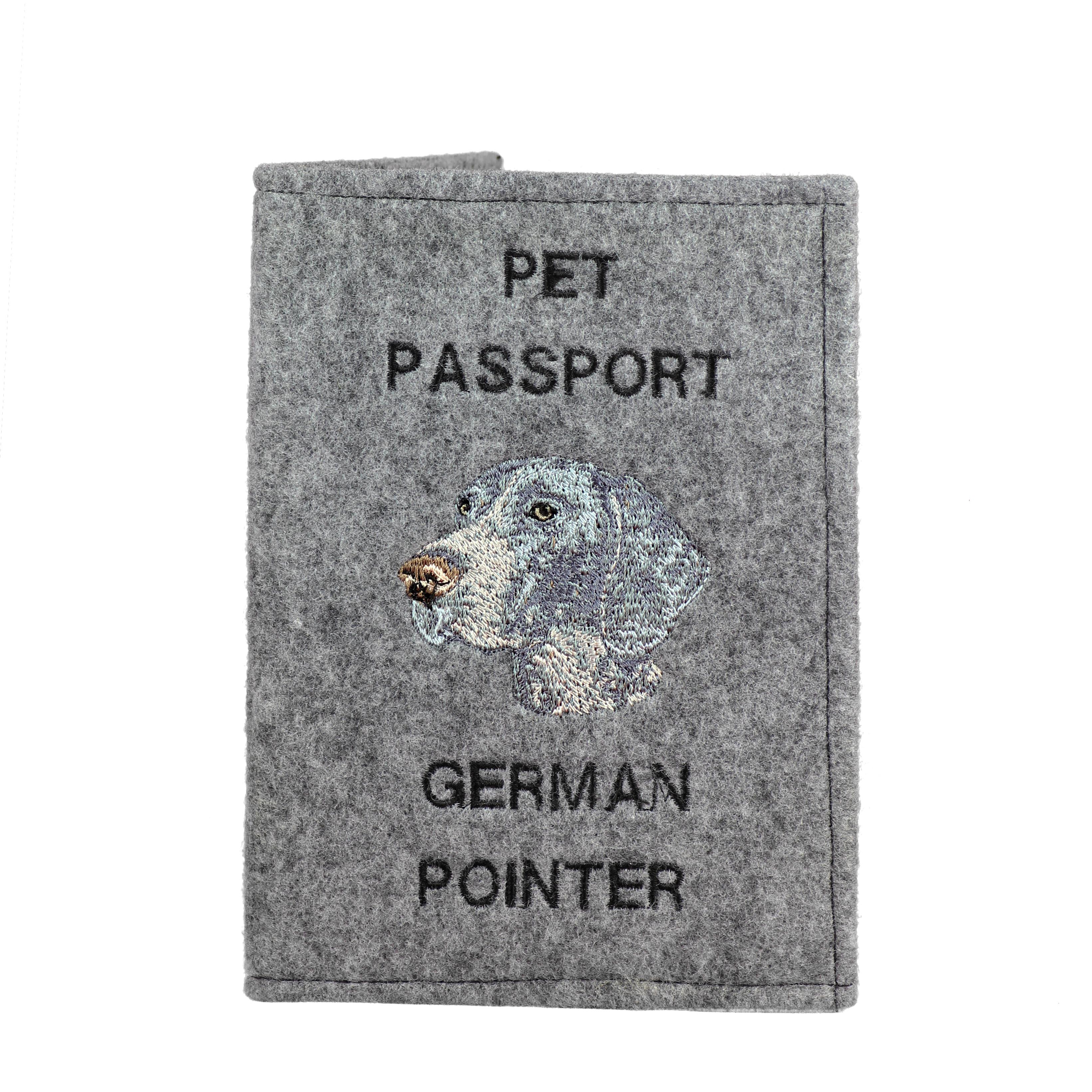 

German Shorthaired Pointer - Dog passport case, document case, gift for the traveller from the Art-Dog brand сірий колір