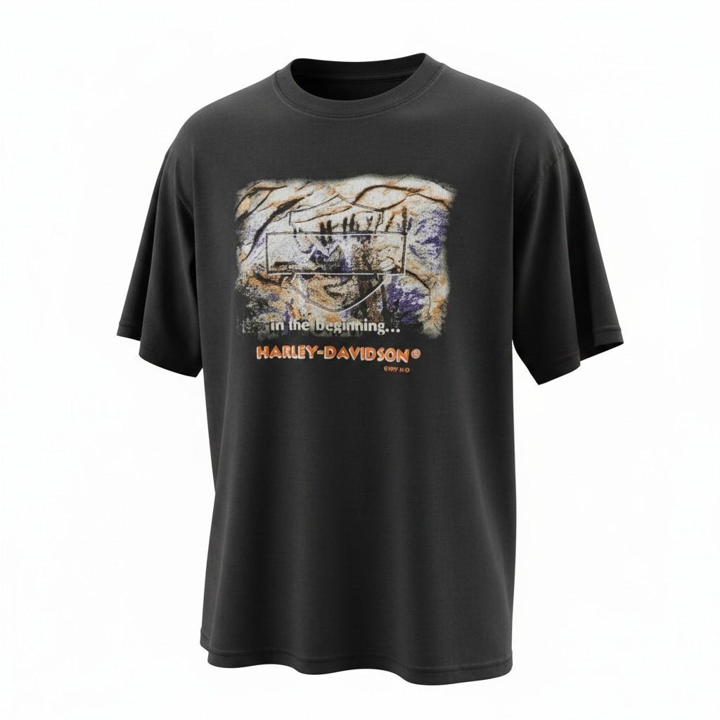 Harley Davidson Vintage 90s Rare Box Fit Tshirt See Photos XL Loose Fit A1774 XXXXL