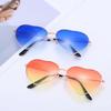 1PC Women Heart Shape Sunglasses Luxury Brand Designer Men Metal Frame Sun Glasses Vintage Gradient Ocean Lenses UV400 Shades