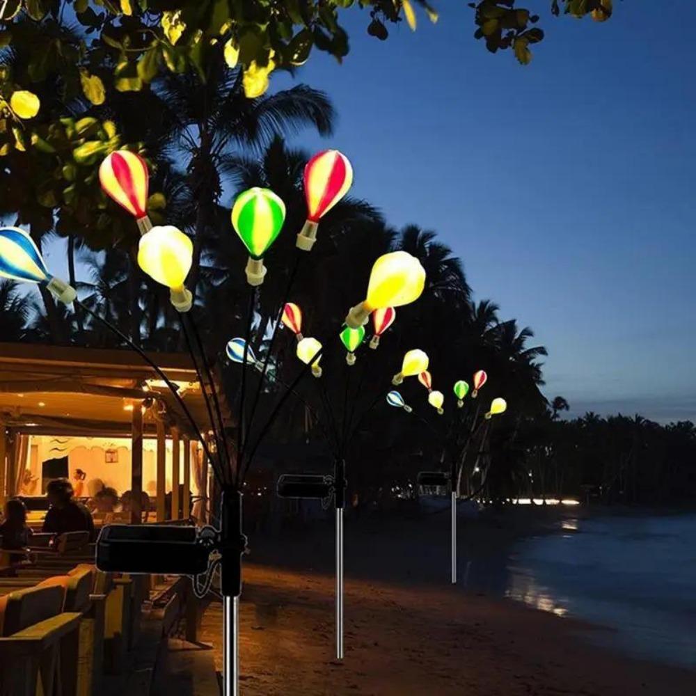 6LED Solarlicht Heißluftballon Rasenstecker Außenhof Garten Outdoor Camping Windschaukel Licht Festliche Atmosphäre dekorative Lichter
