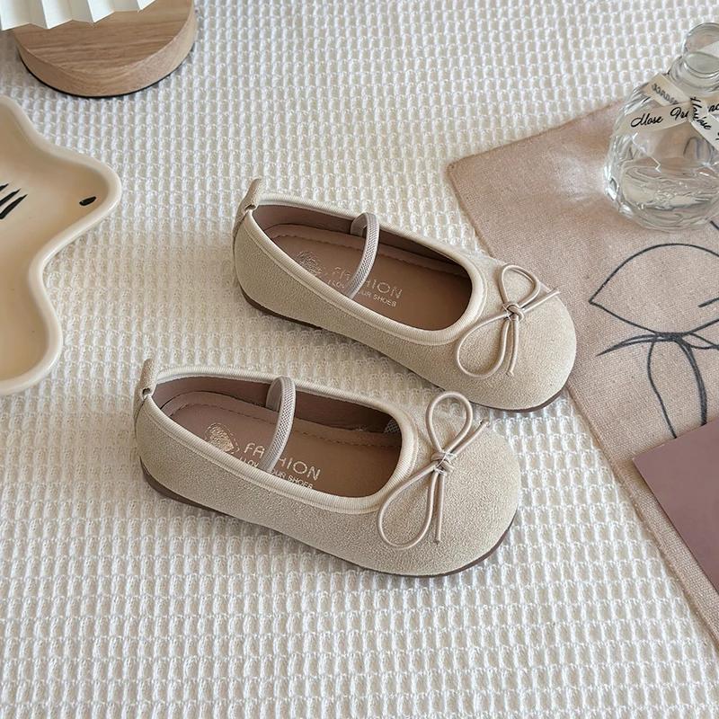 

Children Leather Shoes for Girls Spring Autumn New Fashion Korean Style Soft Sole Anti-slippery Sweet Bowtie Princess Shoes 25