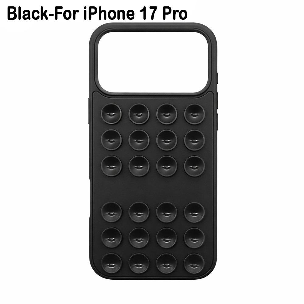 Silicone Phone Case Suction Cup Bracket Phone Protective Shell for iPhone 17/Air/17 Pro Max