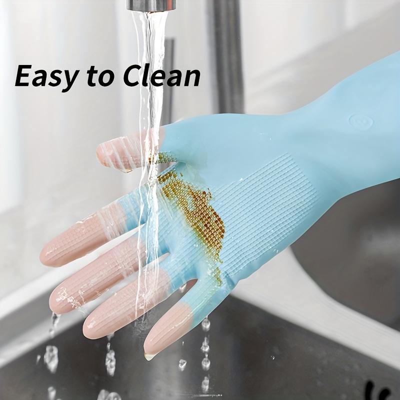 1 Pair Clip Household Cleaning Latex Gloves Flexible And Close-Fitting Style Soft And Comfortable Reusable