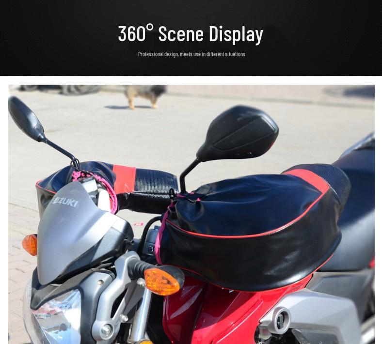 Thick Warm Windproof Motorcycle Handlebar Covers for Winter Riding Protection