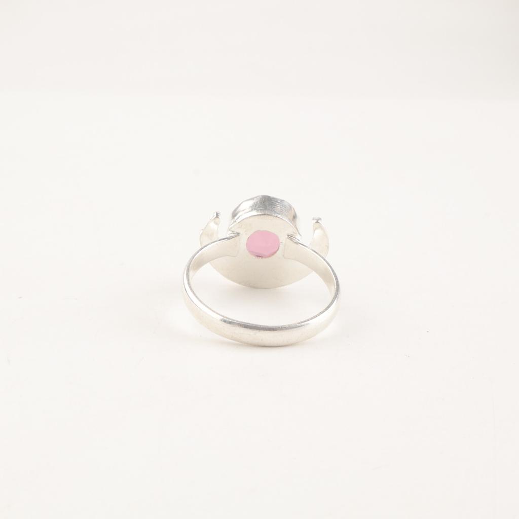 Rose Chalcedony Gemstone 925 Sterling Silver Handmade Gift Jewelry Women Ring RR-48-18