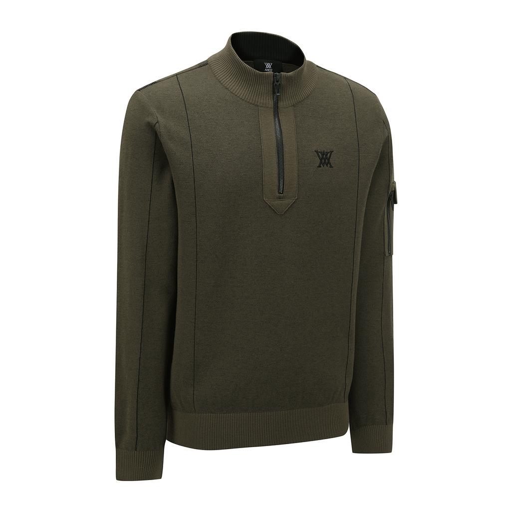ANEW GOLF M Two Tone Half Zip-Up Pullover_Kh