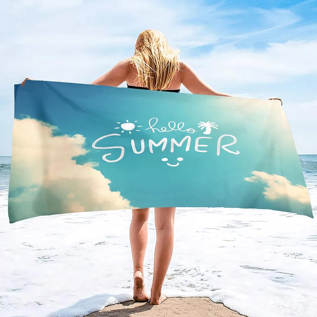 Summer Hawaii Beach Coconut Print Beach Towel Microfiber Bath Towels Bathroom Sport Bar Spa Golf Towel Quick Dry Swimming Cover