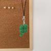 Green Four Leaf Grass Charm Pendant Chain Phone Strap Pocket Keychain Strap Hangings Decoration for Key Bag Purse