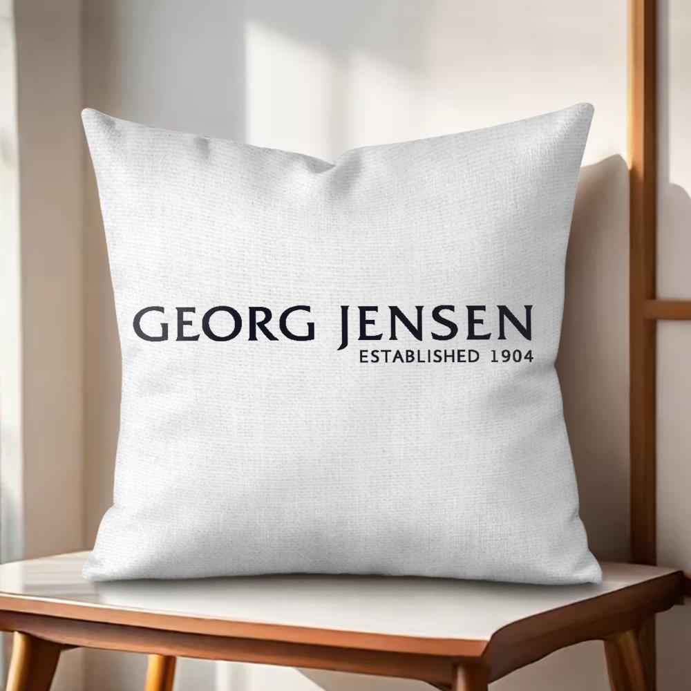 Luxuny GGeorg JJensen Cushion Cover Natural Linen Organic Fabric DoubleSided Printing Couch Pillow Covers Home Decor