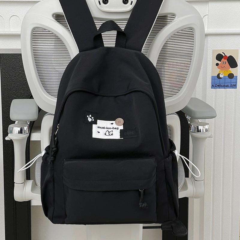 Schoolbag Japanese College Student Female Ins Versatile Cute Simple Schoolbag Solid Color Backpack Large Capacity Lightweight Backpack