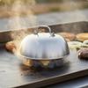 Griddle Basting Cover Brushed Finish Stainless Steel Melting Dome Heat Resistant Handle Round Burger