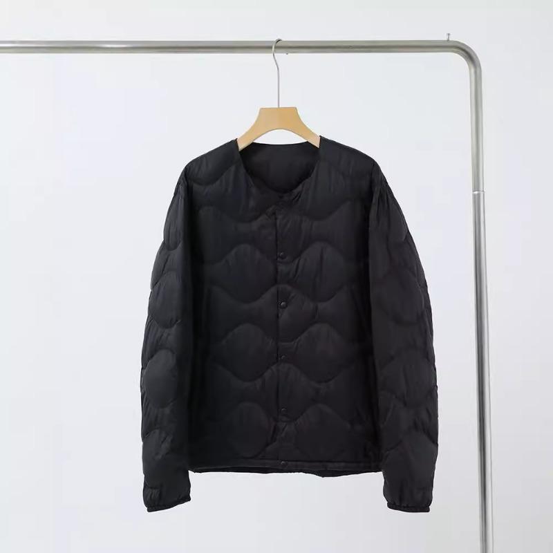 New Light and Thin Down Liner Winter Men's Collar Thin Portable Loose and Versatile Warm White Duck Down Long-sleeved Jacket