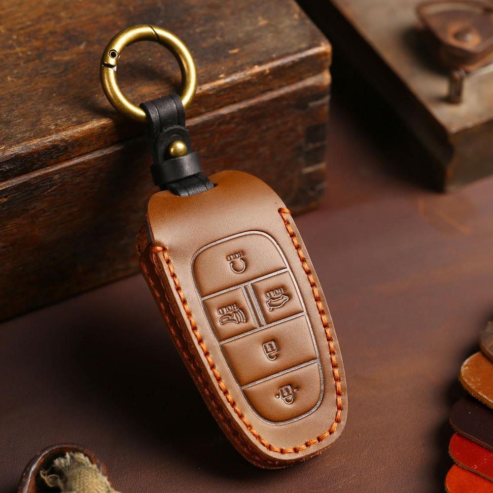 Genuine Leather Key Case for Hyundai STARIA SONATA Car Keys Premium Protection Cover with Clip