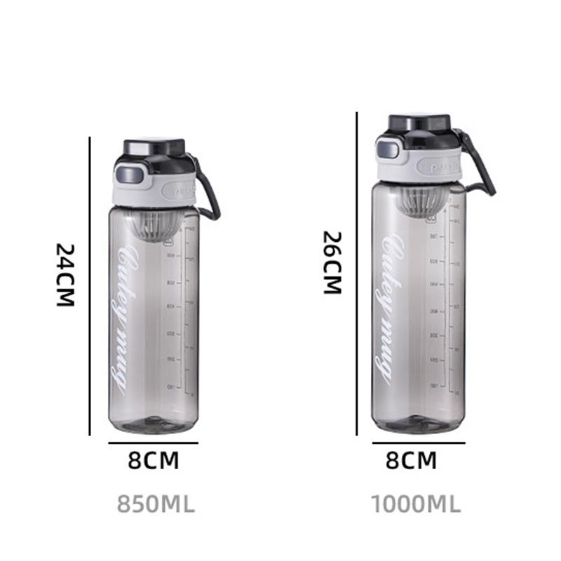 1000Ml Sports Water Bottle Large-Capacity Plastic Water Cup With Scale Portable Outdoor Travel Gym Fitness Jugs Drinking Kettle