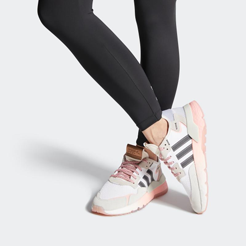 Women's Sneakers Adidas Originals Nite Jogger 'White Brown Pink' Women's