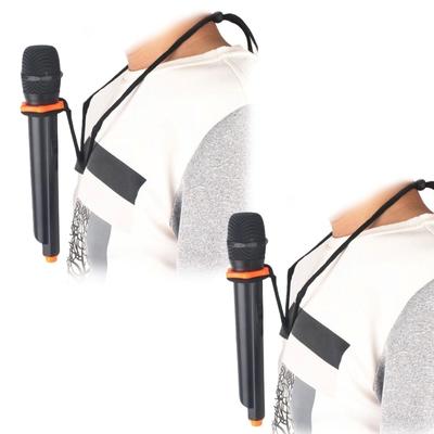 CAWKAY Microphone Neck Set of for Live Video Live and Stage Hosting Holder, Strap, 2, Commentary, Posting, Seminars, Speeches, Events,