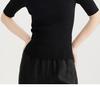 Fashionable slim fit women's short sleeved lapel knitted sweater 2025 spring and summer thin style hollow out small shirt top