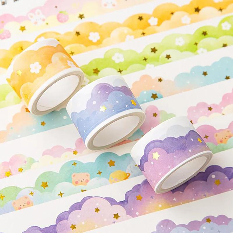 Kawaii Gradient Clouds Washi Tapes DIY Scrapbooking Journal Planner Diary Stickers Cute Masking Tape Korean Stationery OfficeKaw