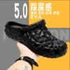 Summer Popular Shit-stepping Durian Hole Shoes Sandals Large Size Korean Version Fashion Two Wear Trendy Men's Cool Slippers