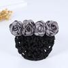 Bun Net Bank Staff Flower Bun Net Snood Women Hairpin Korean Style Headdress Rose Spring Clip