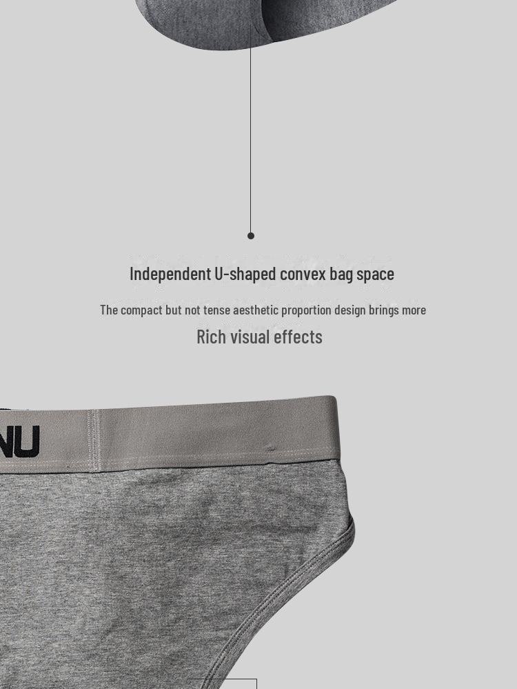 Trendy Herren-Slips aus Baumwolle mit niedriger Taille und atmungsaktivem U-Konvex-Beutel