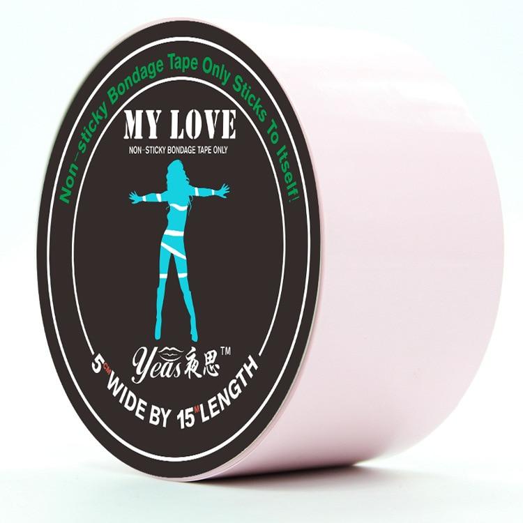 Whole Body Restraint Electrostatic Tape Open Restraint Belt Bondage Harness with Wrist Cuffs BDSM Sex Position Aid Adult Sex