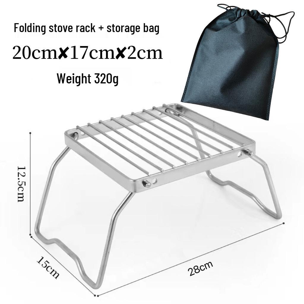 Portable Folding Stainless Steel Outdoor Grill and Pot Stand