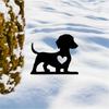Outdoor Dog Shape Yard Stake with Ornament Cutout for Patios and Garden Flowerbed Landscape Decorative Ground Stake