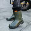 Herren Regenstiefel Langer Schaft Wasserschuhe Rutschfest Wasserdicht Sicherheitsarbeitsschuhe Plateau Kniehoch Regenstiefel Galoschen Anglerschuhe