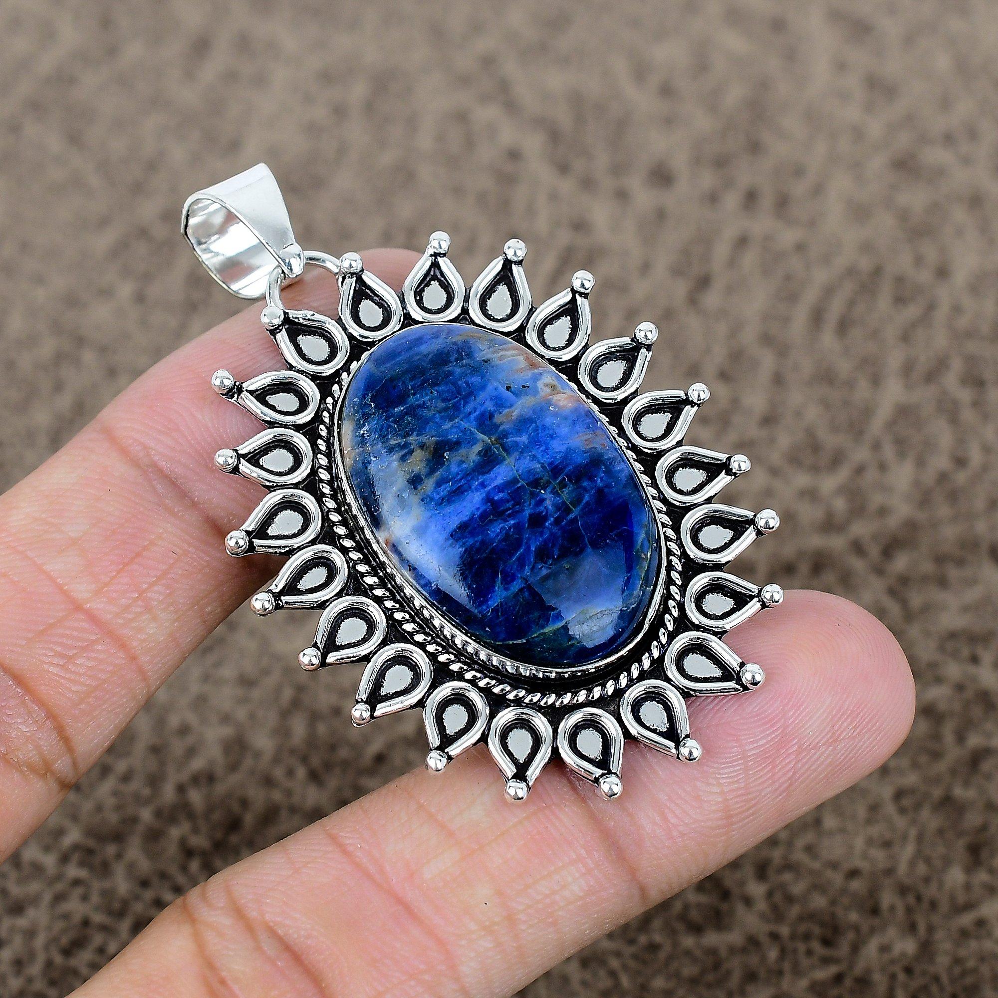 

Sodalite Gemstone Handmade 925 Sterling Silver Jewelry Pendant 2.40 KKG-722