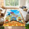 Donut Fire Family Adventure Chaos Non-Slip Home Carpet Design for Living Room Bedroom Office Decor Gift with Vibrant Pattern and Comfortable