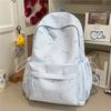 Cream Allover Love Print School Backpack with Front Pocket Side Drawstrings Casual Daypack for Girls