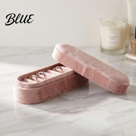 Gift Idea for Prevent Compact Multiple Slots Velvet Box Jewelry Storage Portable Organizer Box Home