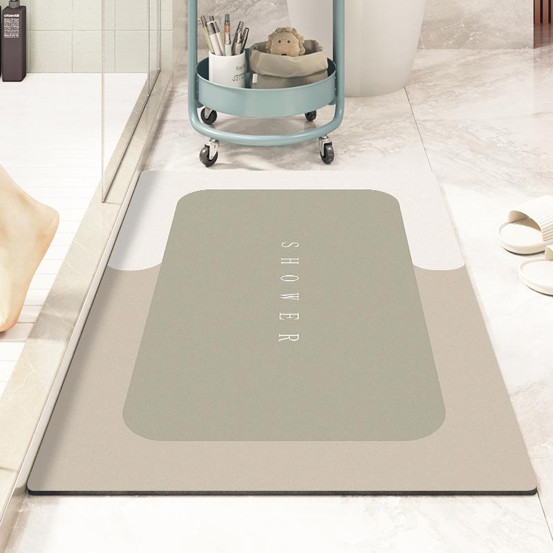 Absorbent Mat Toilet Door Non-slip Mat Quick Drying Soft Diatom Mud Toilet Bathroom Floor Mat Oval