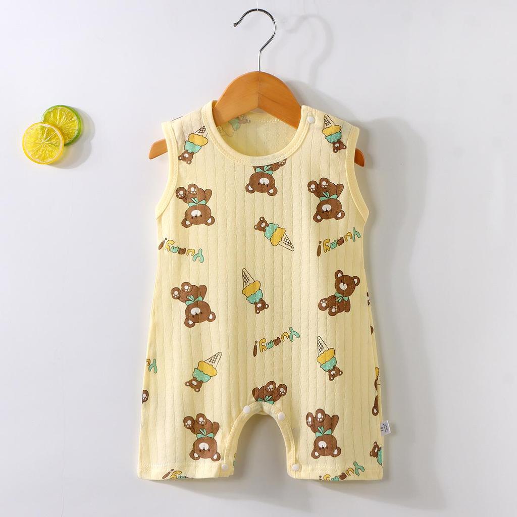 Zomer Romper Baby Koreaanse Stijl - Mouwloos Cartoon Katoenen Bodysuit