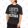 Liberta Per Gli Ultras Italian Slogan Vintage Washed Tee Pure Cotton T-Shirt