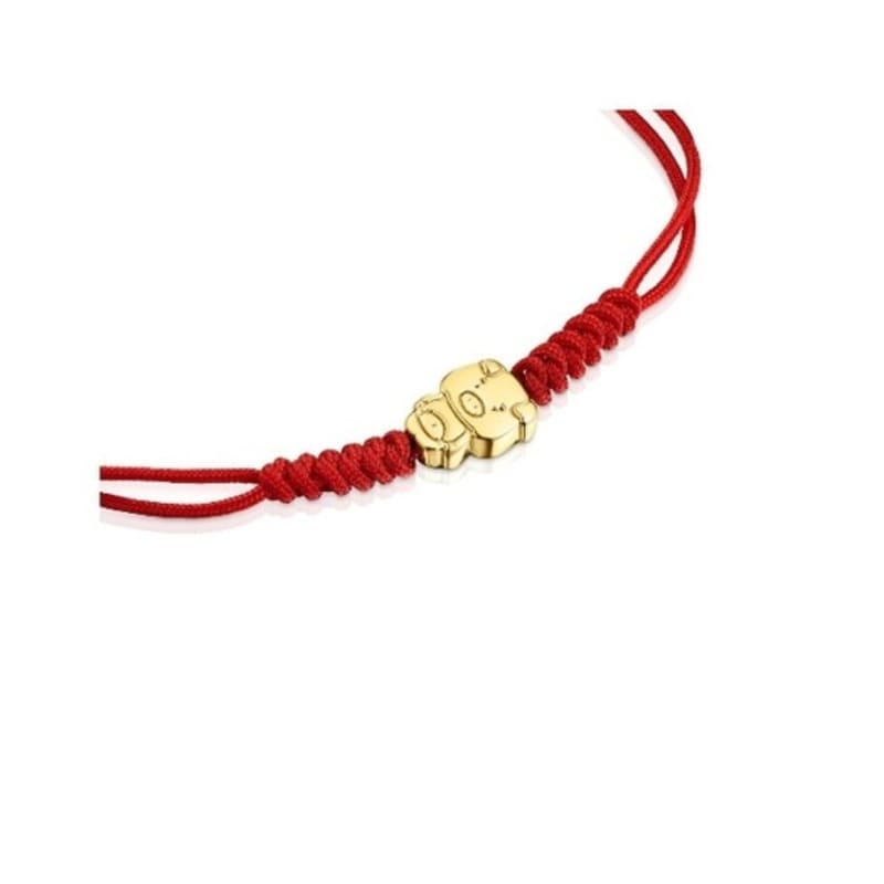 Tous Chinese New Year Bracelet In Gold and Red Cord/918431010