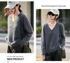 Autumn/Winter 2025 Cashmere Wool Knit V-Neck Women's Sweater