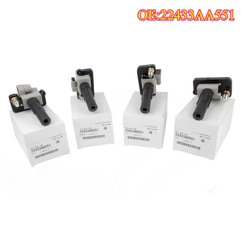 High Quality New For 4PCS 22433AA551 22433AA550 22433AA451 32005953 Ignition Coil For Subaru IMPREZA FORESTER SG 2000-2005
