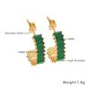 18K Gold Plated White Diamond Hoop & Stud Earrings - French Style Titanium Steel