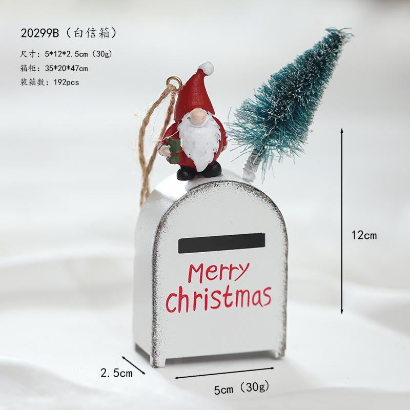 Vintage Metal Santa Mailbox Mail Box Keepsake Ornaments for Christmas Tree Decorations Gifts for Kids Mailman Post Office
