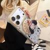 Cute puppy magnetic suction bracket for apple 17promax mobile phone case iphone16 creative graffiti 14 soft 15