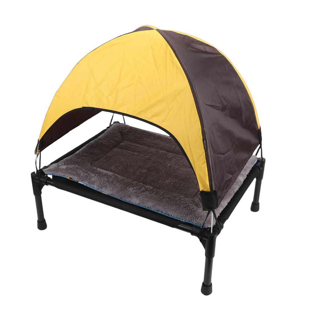 Lit de chien surélevé d'extérieur avec auvent Tente de camping rafraîchissante Lit de camp pour chien hors sol pour activités de plein air