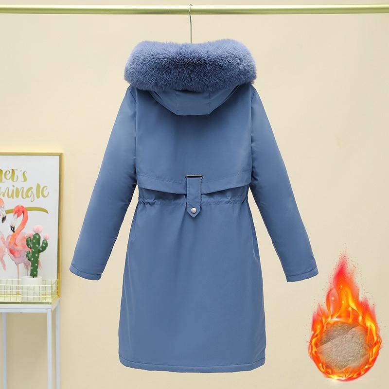 Fleece and Thicker Overcome Women's Medium and Long Winter Korean Version Loose Women's Coat