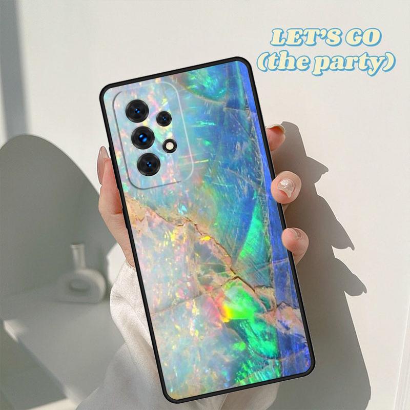 Custodia per telefono cangiante in pietra opale Per Samsung Galaxy A42 A31 A40 A51 A71 A32 A80 A91 A52 A72 A73 A20e A21S A50 A70 A11 A12 Copertina