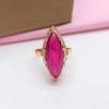 Russian Purple Gold Ruby Horse Eye Ring Korean Version Rose Gold Plated Olive Open Design Ring