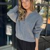 In-stock Gray Zip-up Sweater for Women, 2024 Autumn/winter Casual Elegant Commuter Long-sleeve Knit Cardigan