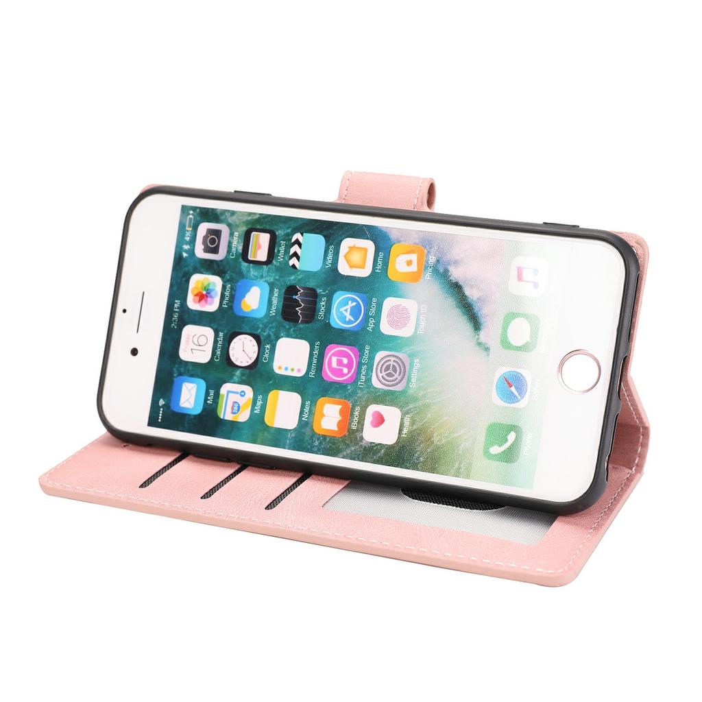 Für iPhone 16e Hülle PU Leder Handyhülle mit Brieftasche Ständer